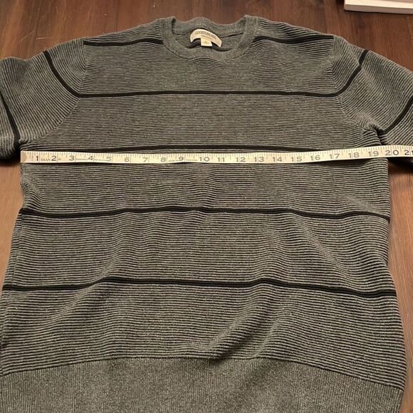 Goodthreads Gray Stripe 100% Cotton Crewneck Sweater Men’s Medium - Picture 7 of 9